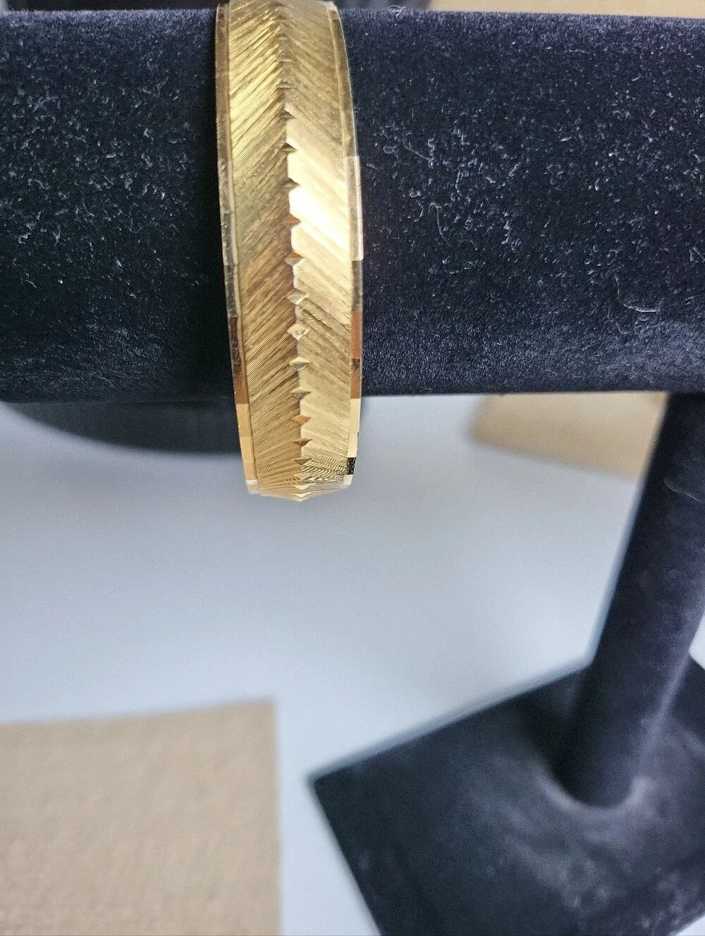 Vintage Monet Gold Plated Brushed & Textured Bangle Bracelet